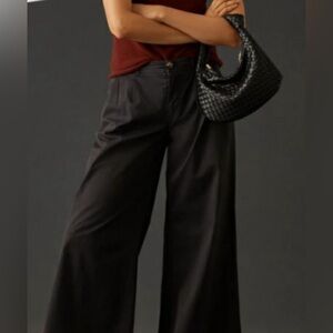 NWT by Anthropologie Mid-Rise Pleated Wide Leg Trousers size 10